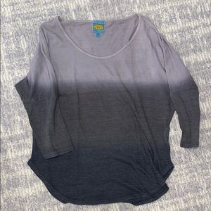 C & c California three quarter sleeve ombré top